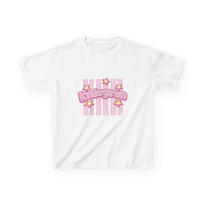 Kindergarten Kids Tee — Cute Pink Stars & Stripes Back-to-School Shirt