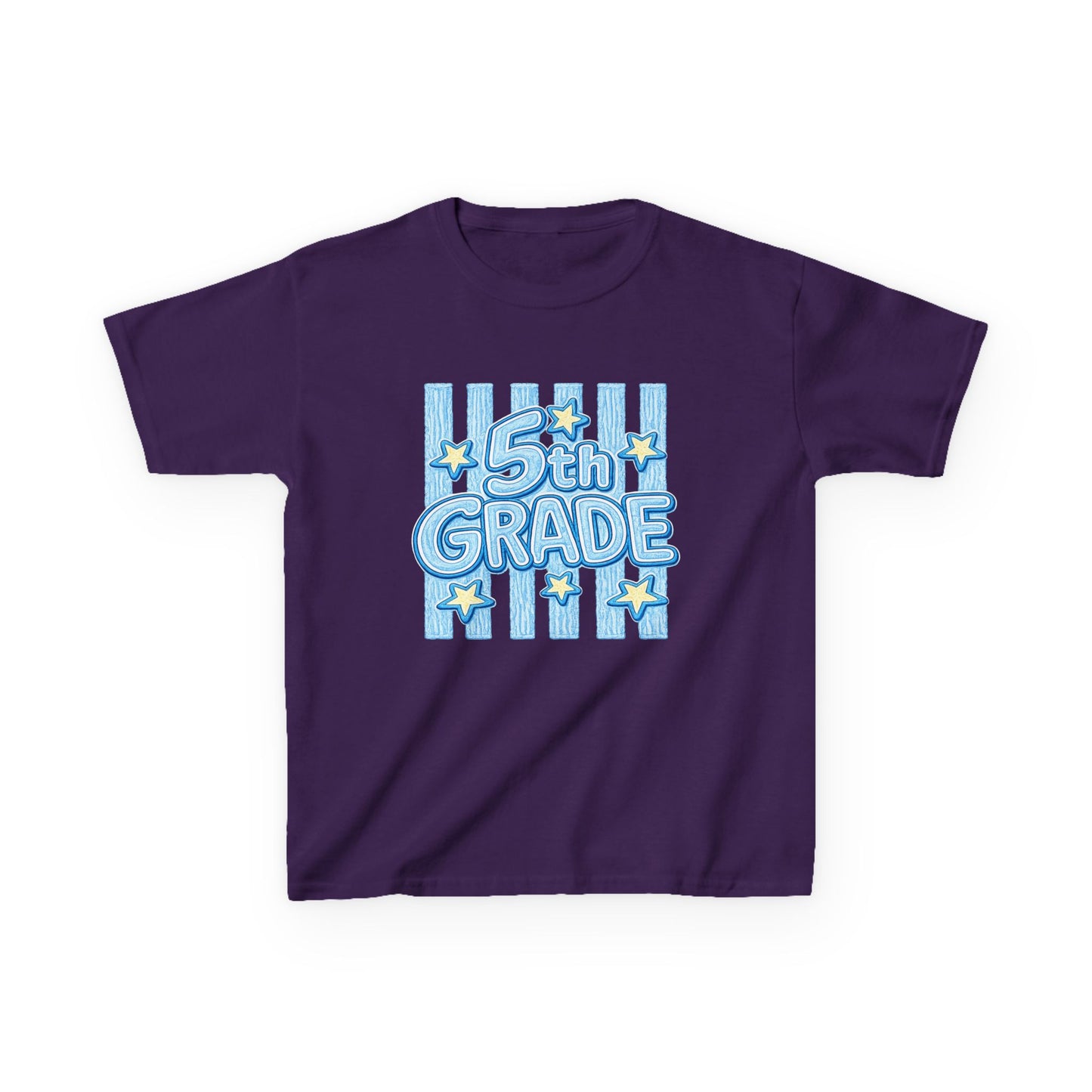 5th Grade Kids T-Shirt — Cute Blue Stars Back to School Tee