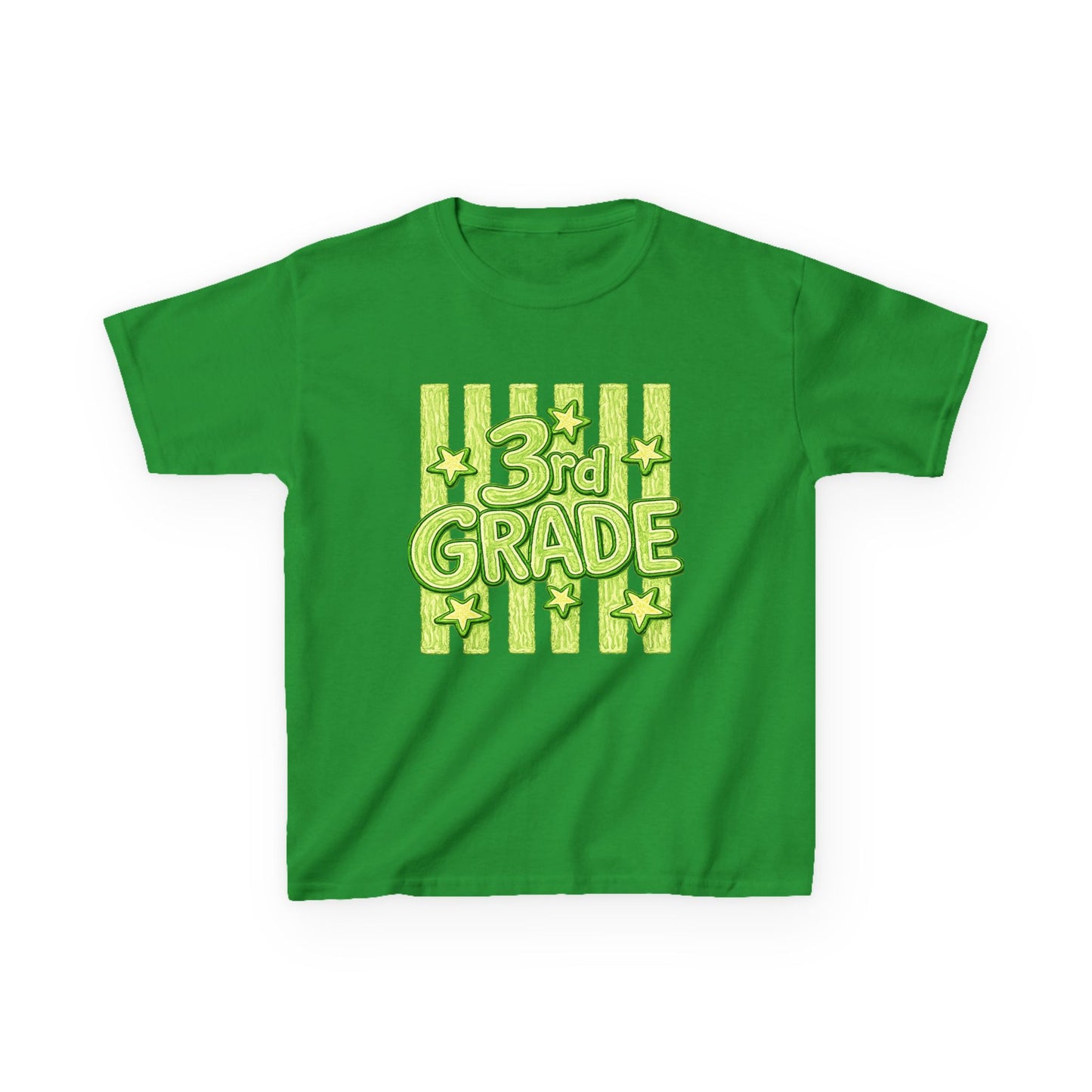 3rd Grade Kids T‑Shirt — Bright Green Back-to-School Shirt for Boys & Girls