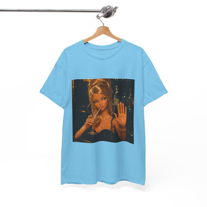Doll Holding Drink Graphic Tee | Retro Bar Doll Illustration