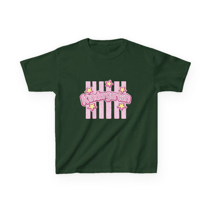 Kindergarten Kids Tee — Cute Pink Stars & Stripes Back-to-School Shirt