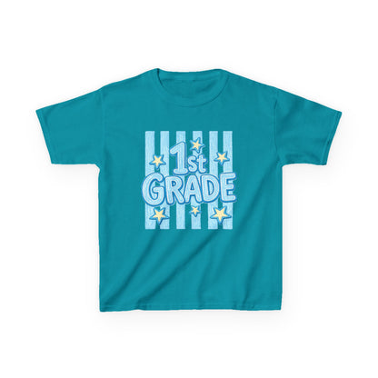 1st Grade Kids T-Shirt – Back to School Blue Stars Design