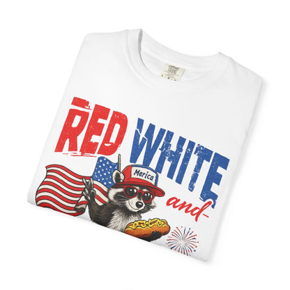 Patriotic 'Red White and Feral' T-Shirt – Funny Raccoon 4th of July Tee