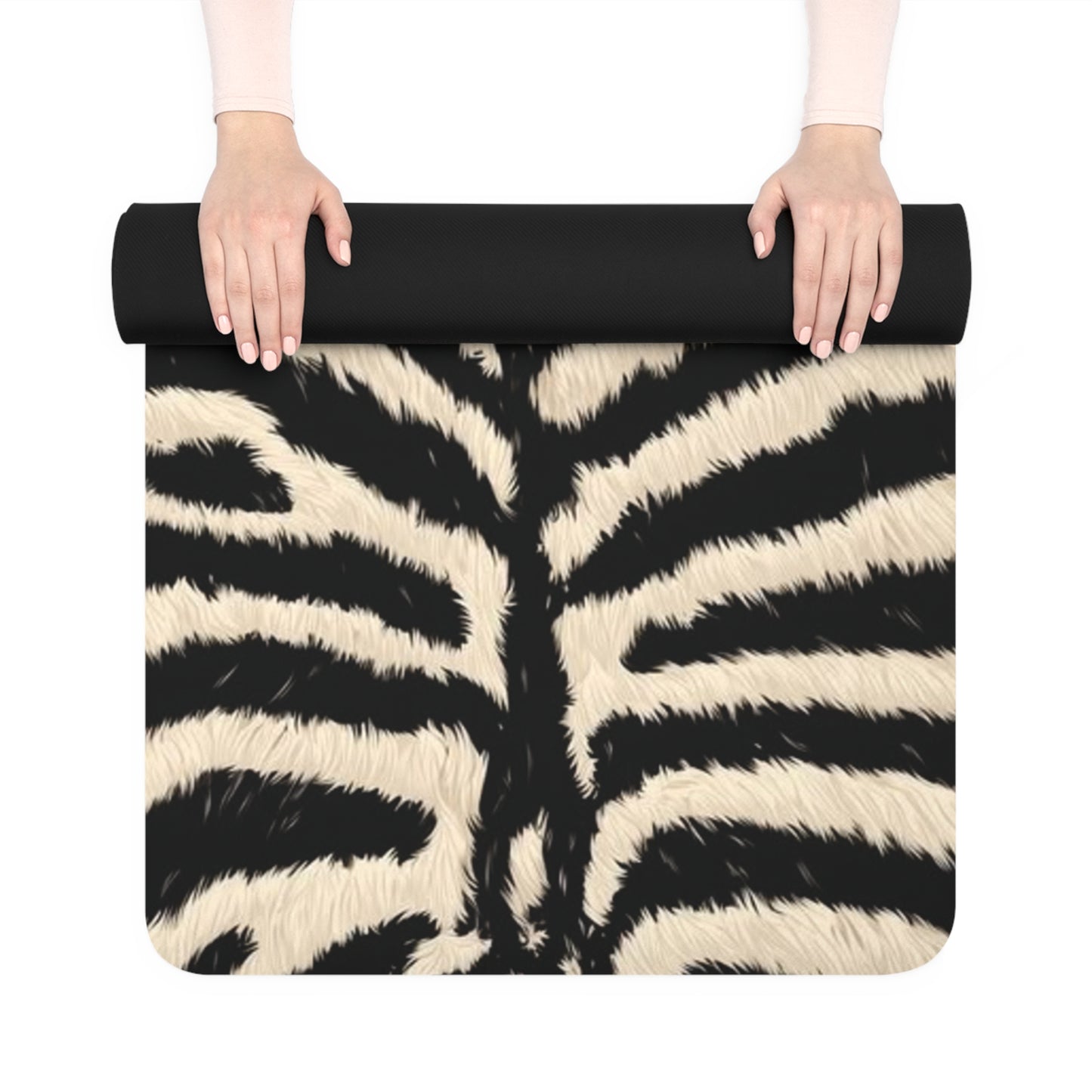 Zebra Print Rubber Yoga Mat — Non-Slip Animal Pattern Fitness Mat