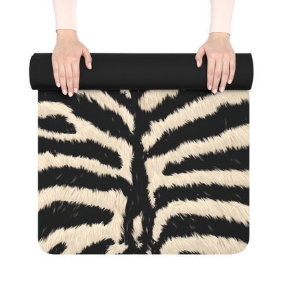 Zebra Print Rubber Yoga Mat — Non-Slip Animal Pattern Fitness Mat