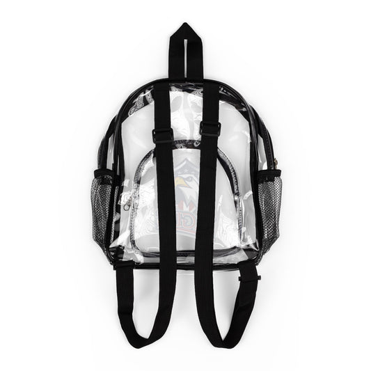 Clear Stadium Backpack with Eagles Logo — Transparent School & Game Day Bag