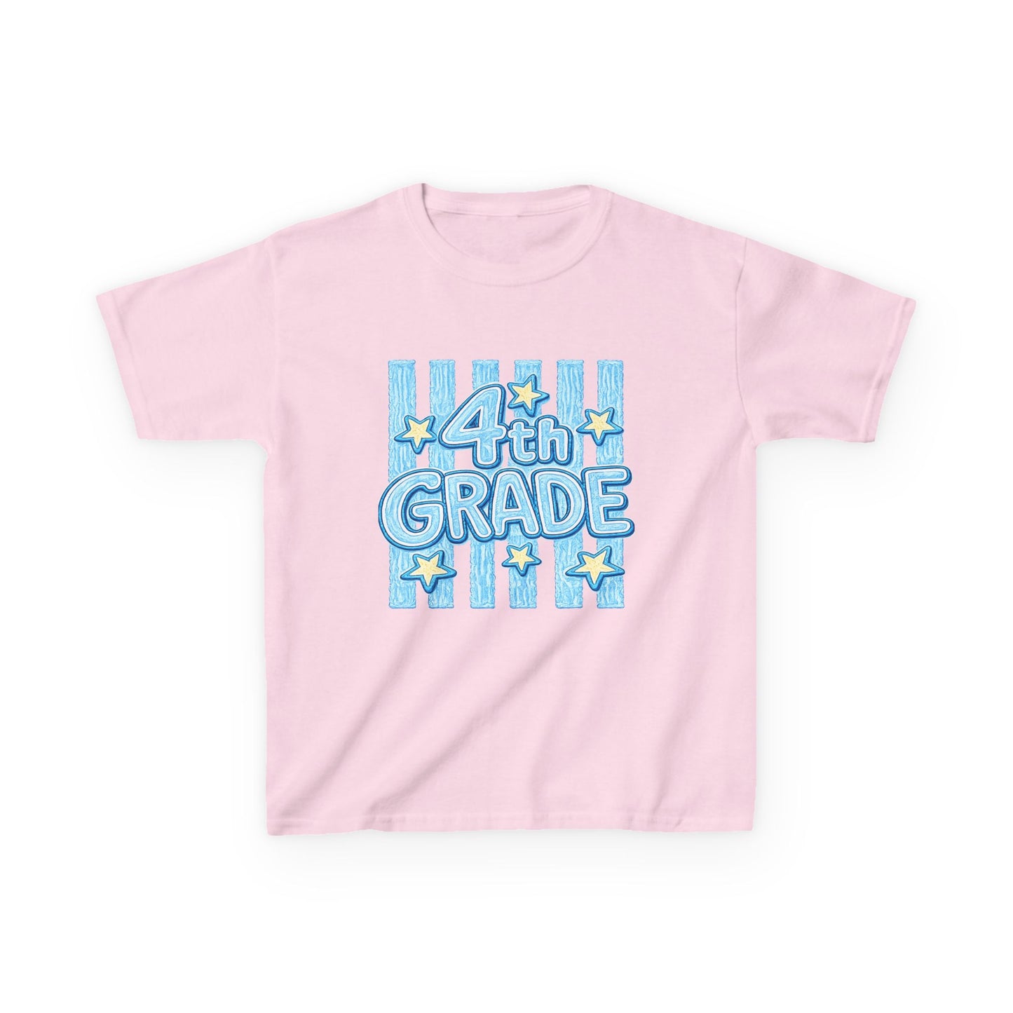 4th Grade Kids T-Shirt — Blue Striped Back-to-School Tee