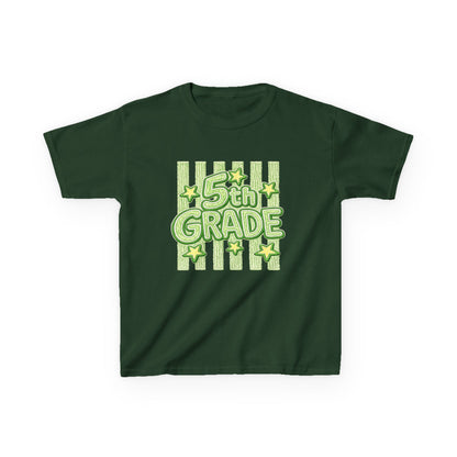 5th Grade Kids T-Shirt — Fun Green Stars Back-to-School Tee
