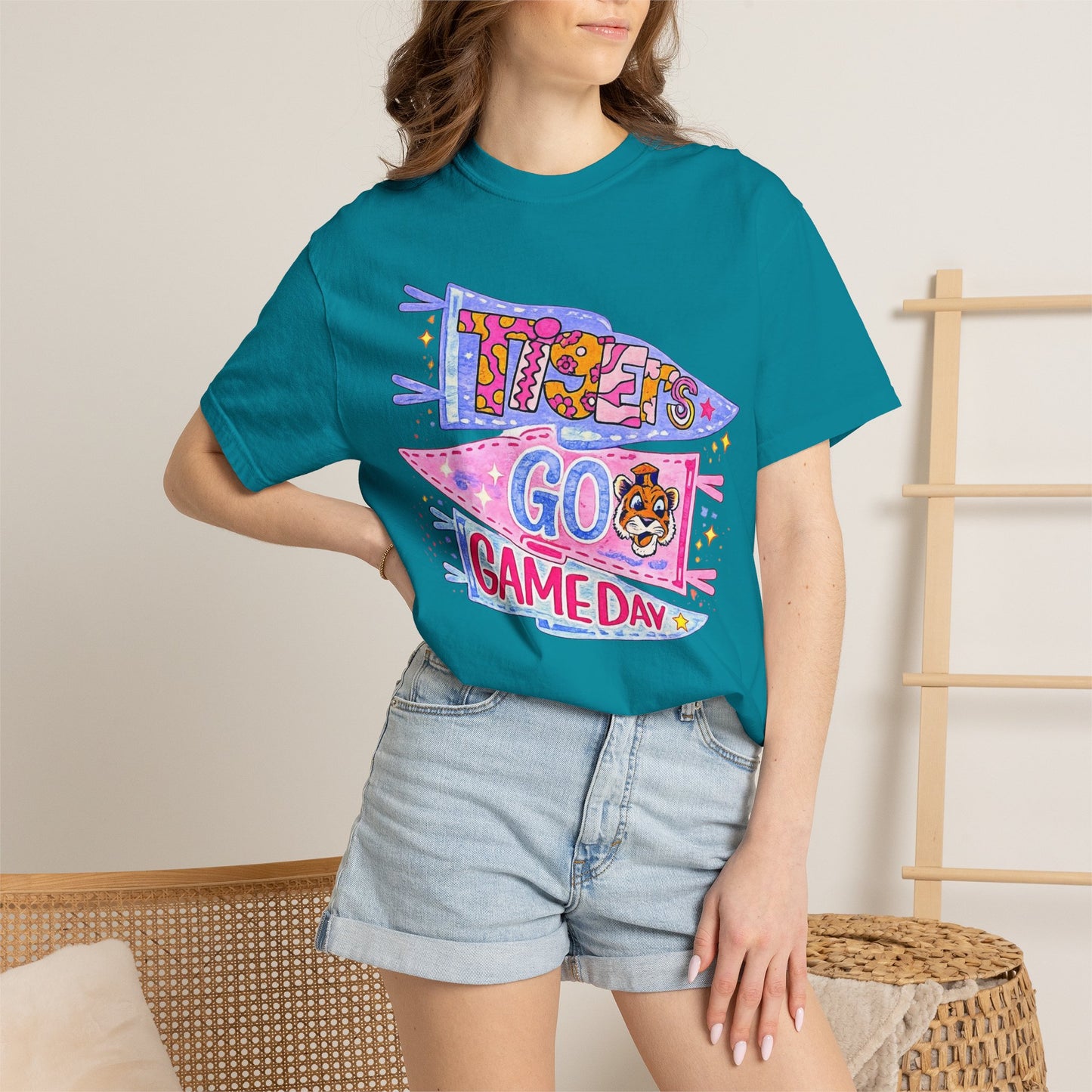 Game Day Pennant T-Shirt - 'Let's Go Game Day' Cheer Tee