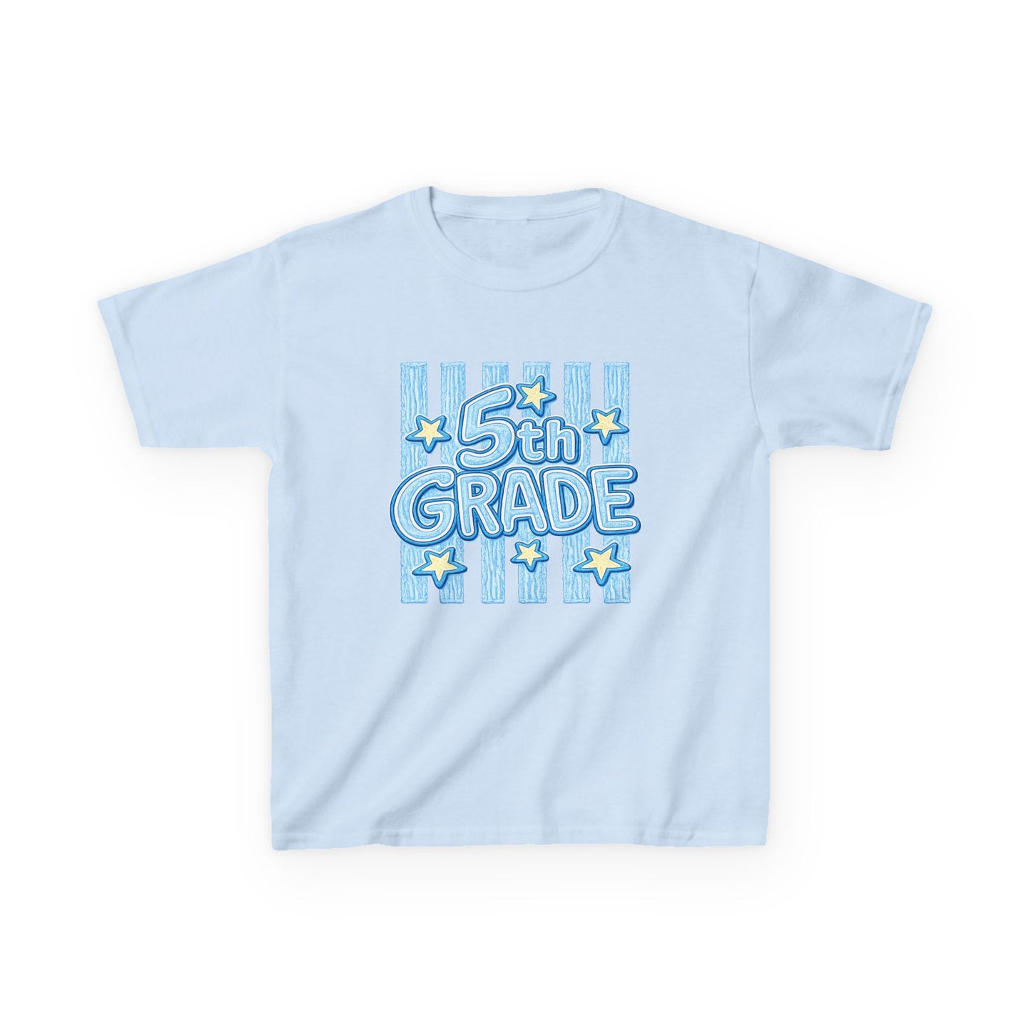 5th Grade Kids T-Shirt — Cute Blue Stars Back to School Tee