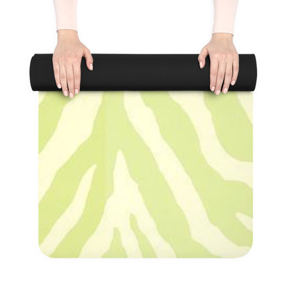 Lime Zebra Print Rubber Yoga Mat — Non‑Slip Eco Grip for Home & Studio