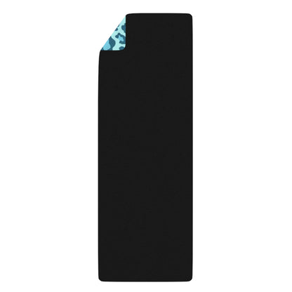 Blue Leopard Print Yoga Mat — Non-Slip Rubber Exercise Mat