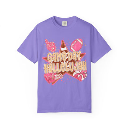 Game Day Hallelujah T-Shirt — Pink Football Cheer Graphic Tee