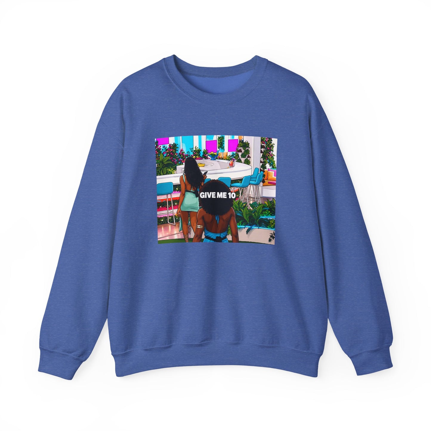 Give Me 10 Crewneck Sweatshirt — Retro Poolside Graphic Pullover