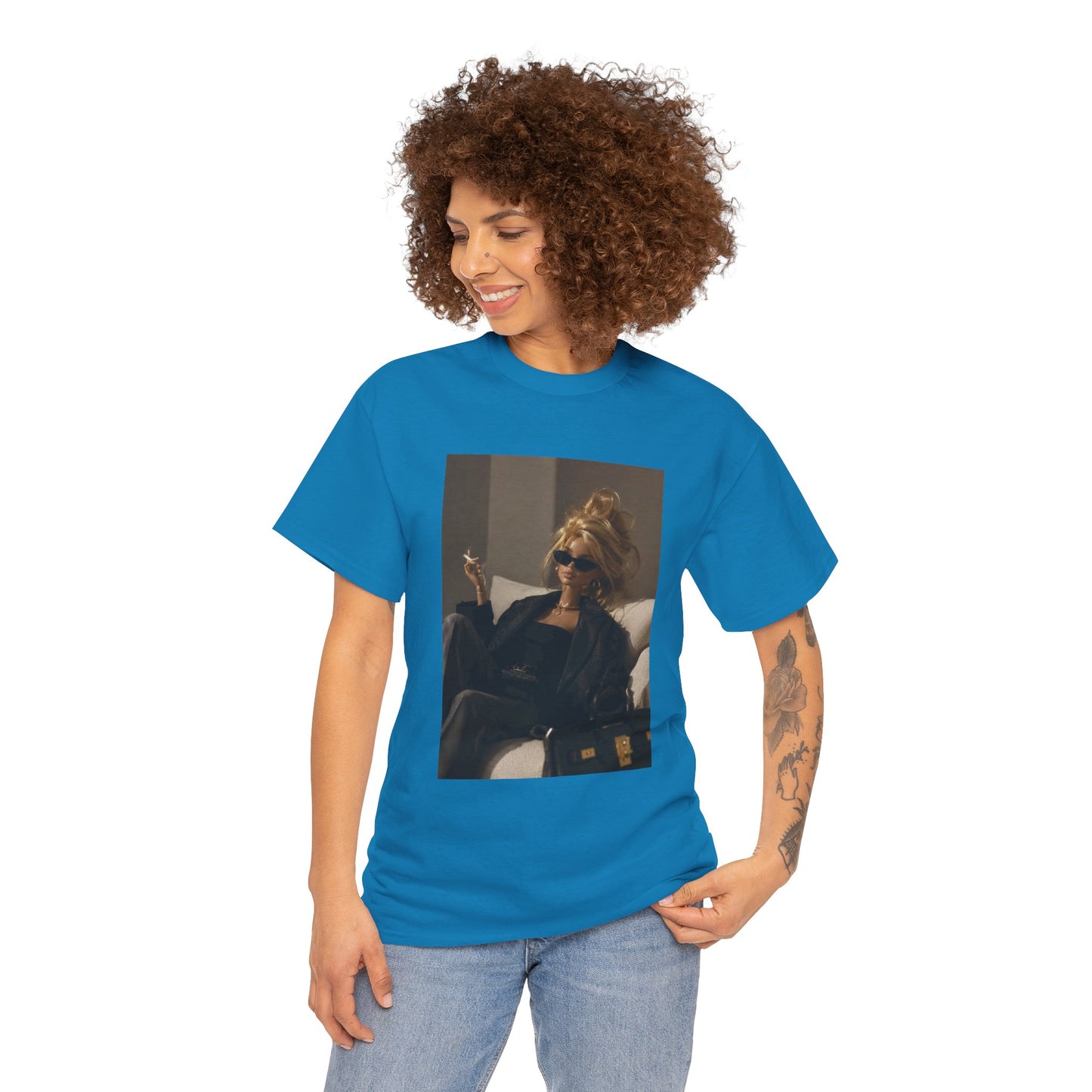 Woman in Sunglasses Illustration Tee | Retro Chic Portrait T-Shirt