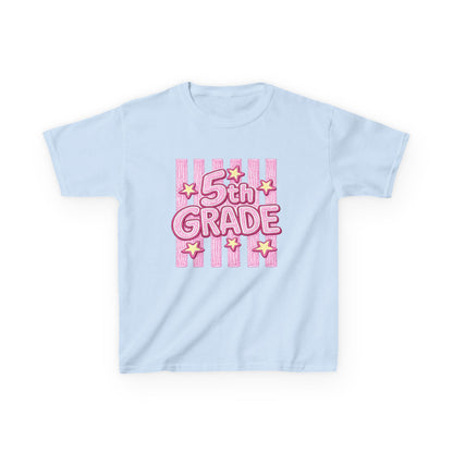 5th Grade Kids T-Shirt — Cute Pink Striped Back-to-School Tee
