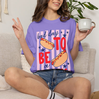 T-Shirt — "Bad Day to Be a Hot Dog" Retro Hotdog Graphic Tee
