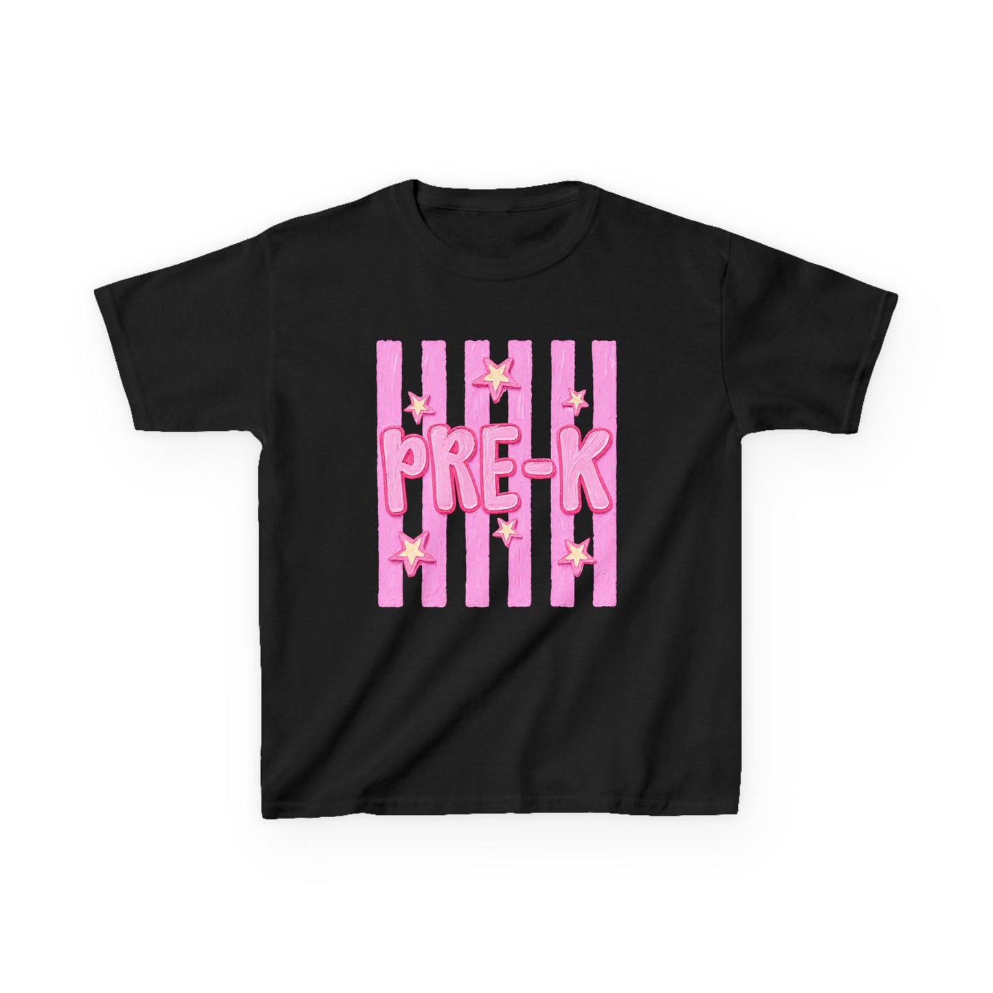 Pre-K Kids T-Shirt — Pink Stripes & Stars Back-to-School Tee