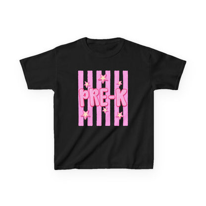 Pre-K Kids T-Shirt — Pink Stripes & Stars Back-to-School Tee