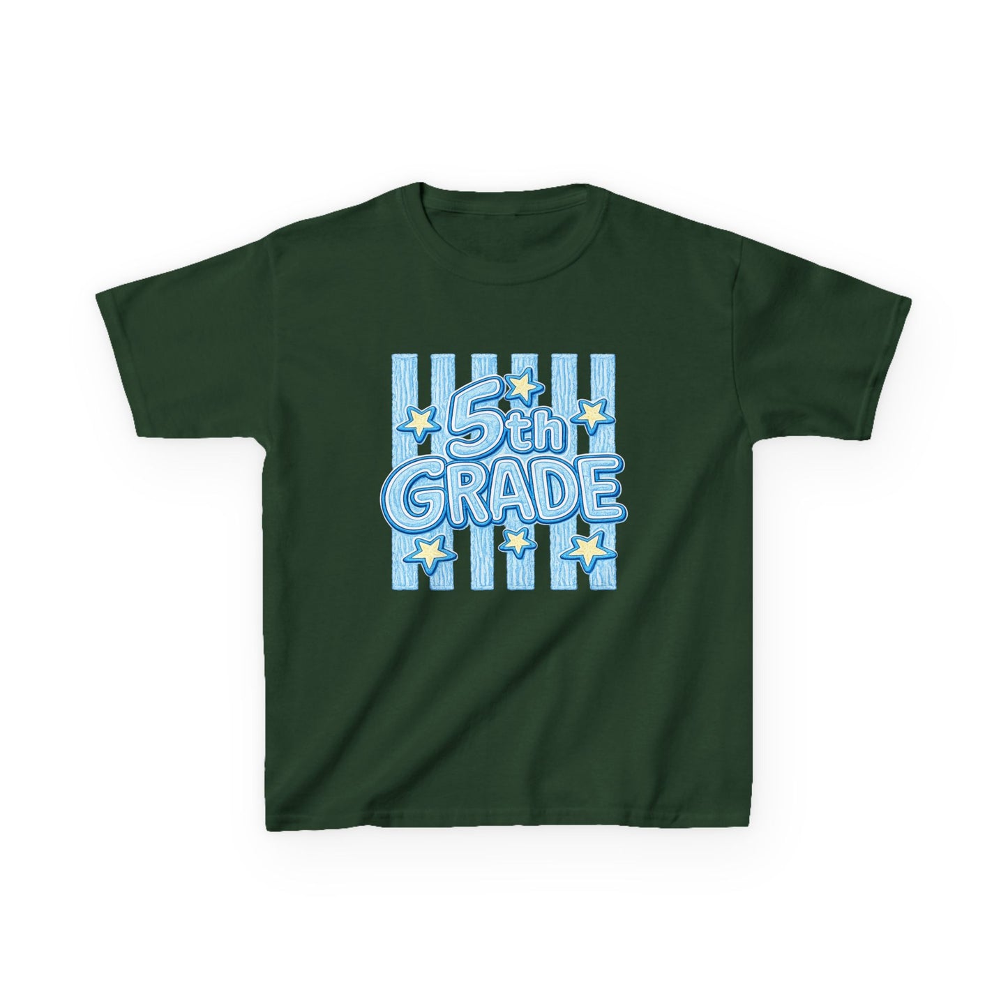 5th Grade Kids T-Shirt — Cute Blue Stars Back to School Tee