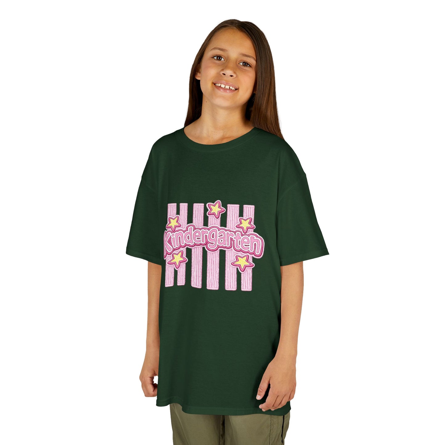 Kindergarten Kids Tee — Cute Pink Stars & Stripes Back-to-School Shirt
