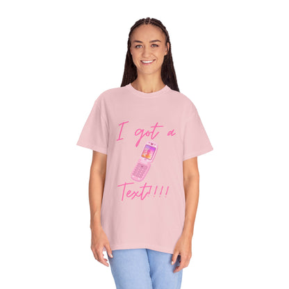 I Got a Text!!! T-Shirt — Retro Pink Flip Phone Graphic Tee