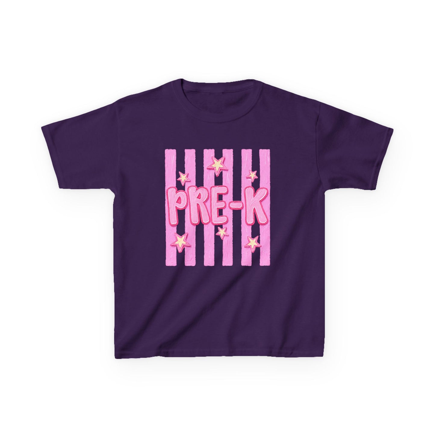Pre-K Kids T-Shirt — Pink Stripes & Stars Back-to-School Tee