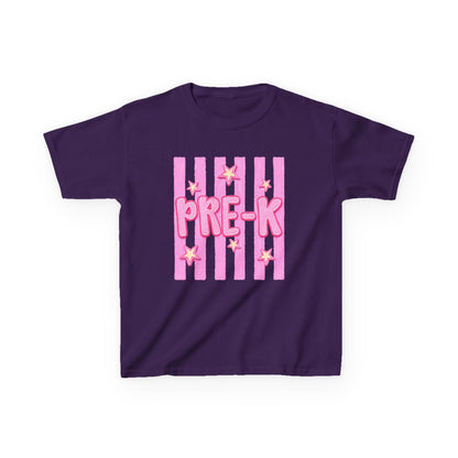 Pre-K Kids T-Shirt — Pink Stripes & Stars Back-to-School Tee