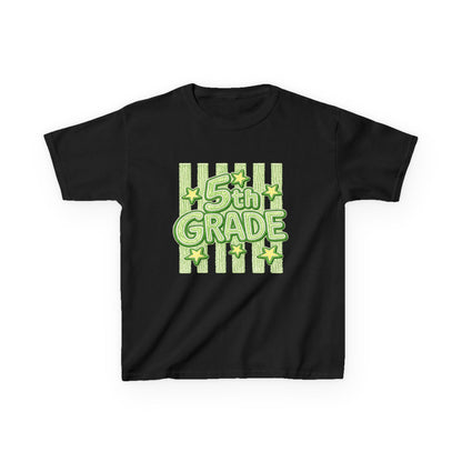 5th Grade Kids T-Shirt — Fun Green Stars Back-to-School Tee