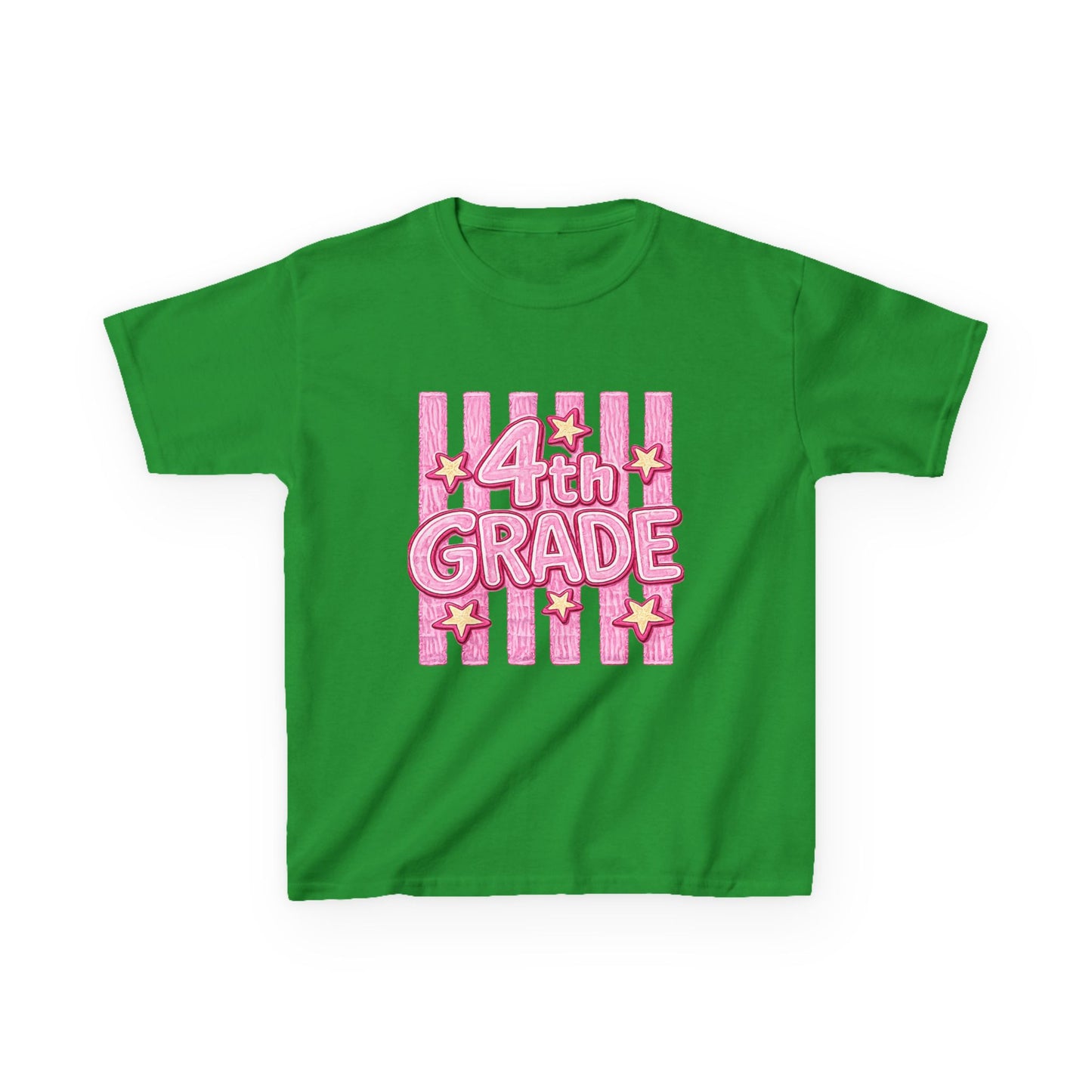 4th Grade Kids T‑Shirt — Pink Stars Back to School Tee
